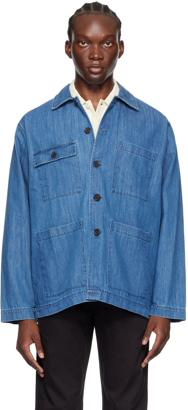 Jakna Universal Works Universal Works Dockside Denim Jacket Modra | P3107