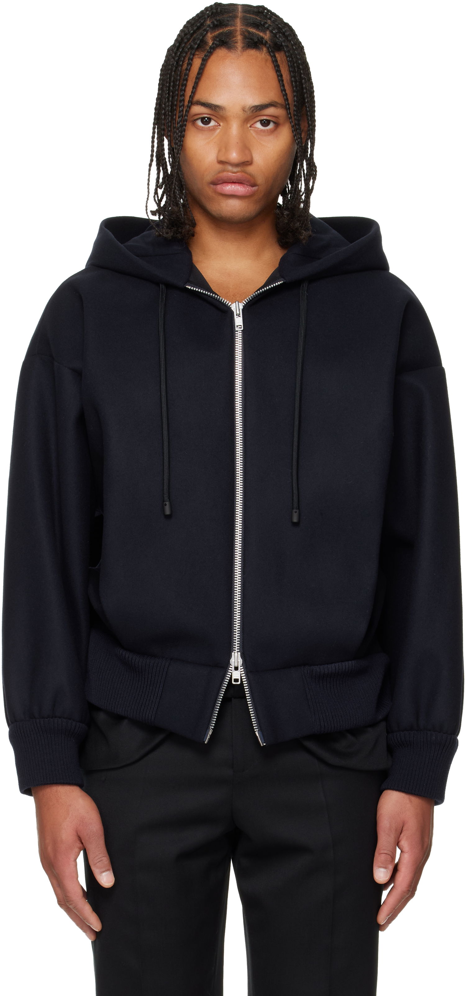 Bomber jakna Simone Rocha Simone Rocha Hooded Zip Bomber Jacket Mornarica | 6145B 1265, 0