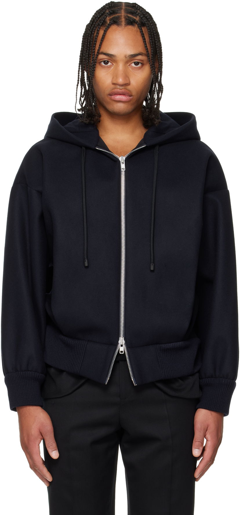 Bomber jakna Simone Rocha Simone Rocha Hooded Zip Bomber Jacket Mornarica | 6145B 1265