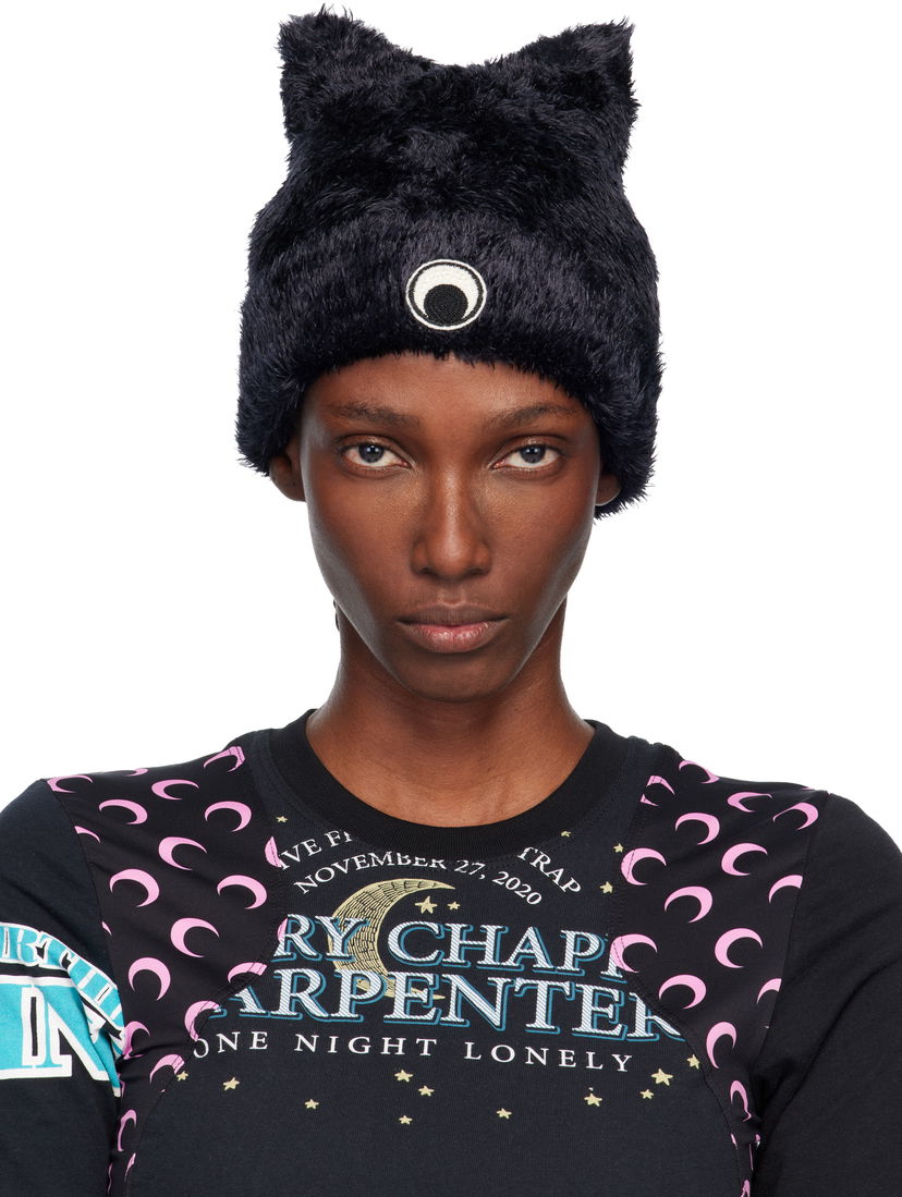 Beanie Marine Serre Marine Serre Wild Fluffy Knit Beanie Črna | UHG068ACKNI0536