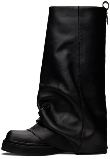 Oblačila The Attico Attico Robin Slouch Leather Combat Boots Črna | 241WS798 L019, 2