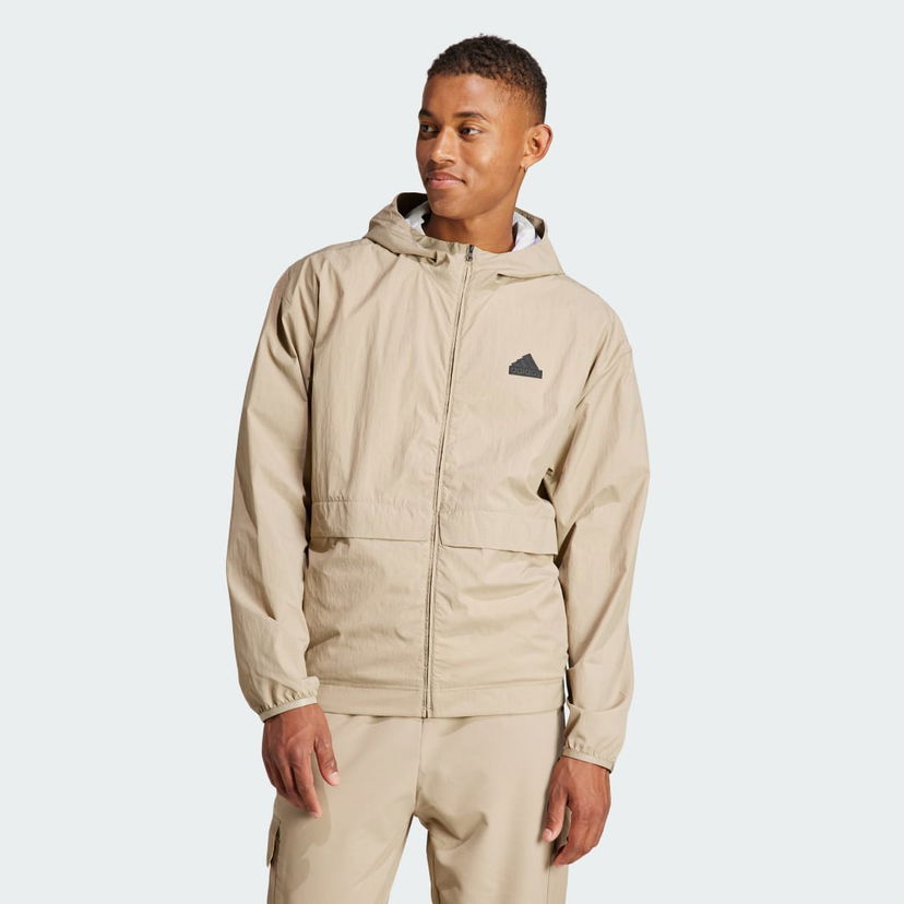 Pulover adidas Performance Sportswear City Escape Full-Zip Sweatshirt Bež | IS9284