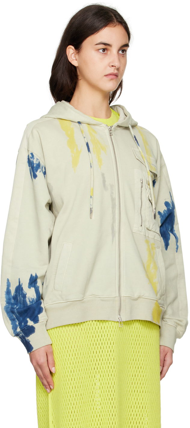 Pulover Feng Chen Wang Feng Chen Wang Tie-Dye Zip Hoodie Bež | FWF14HD05, 1