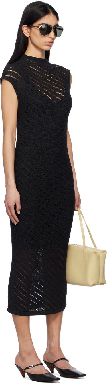 Obleke CALVIN KLEIN Calvin Klein Textured Viscose Maxi Dress Črna | 81B368G, 1