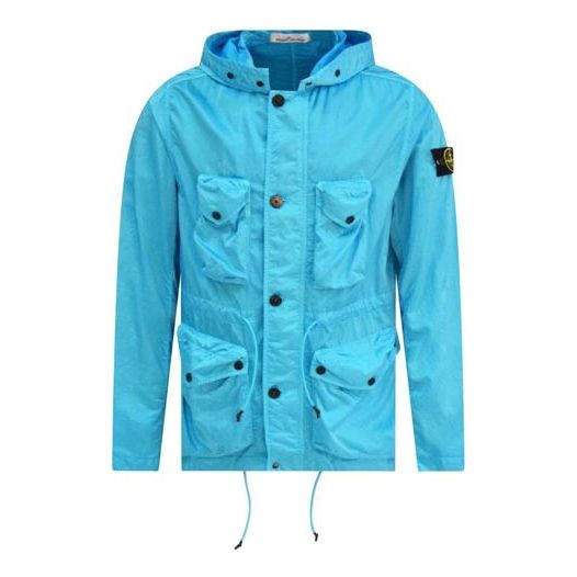 Vetrovka Stone Island Drawstring Hooded Jacket Modra | 741544430-V0042