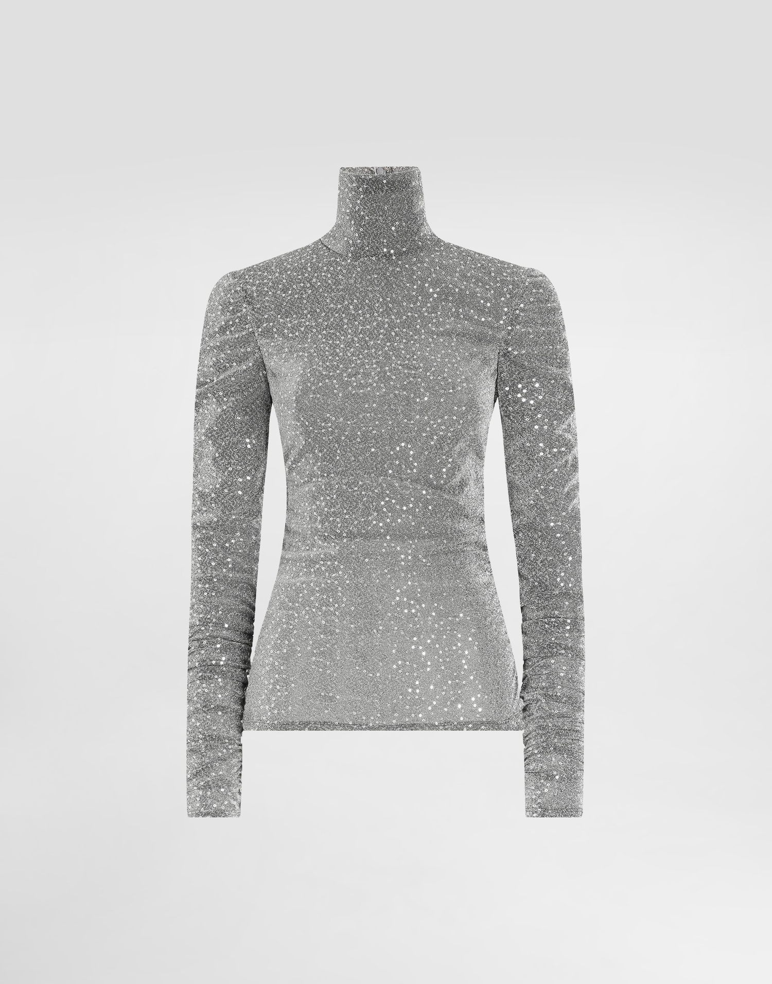 Majica Dolce & Gabbana Draped Sequined Turtle-neck Top Siva | F7AL4THLM4US0998, 0