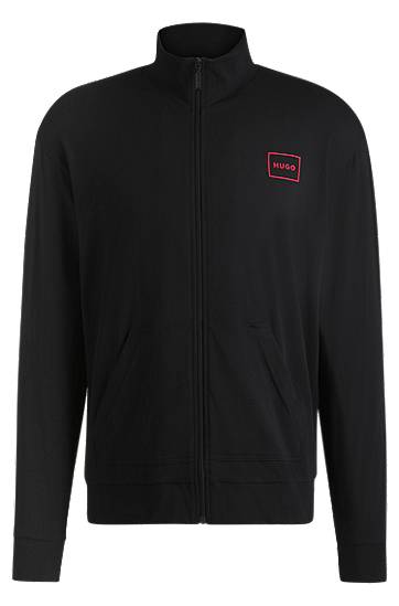 Trenirka BOSS HUGO Relaxed-Fit Stretch Cotton Jacket with Frame Logo Črna | 50525245, 0