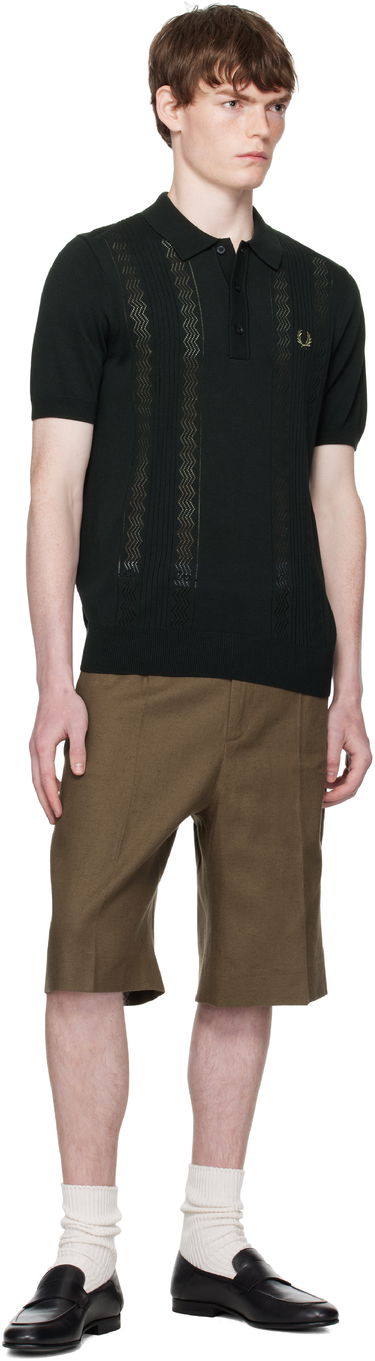 Polo majica Fred Perry Fred Perry Pointelle Panel Knitted Polo Zelena | K9750, 3