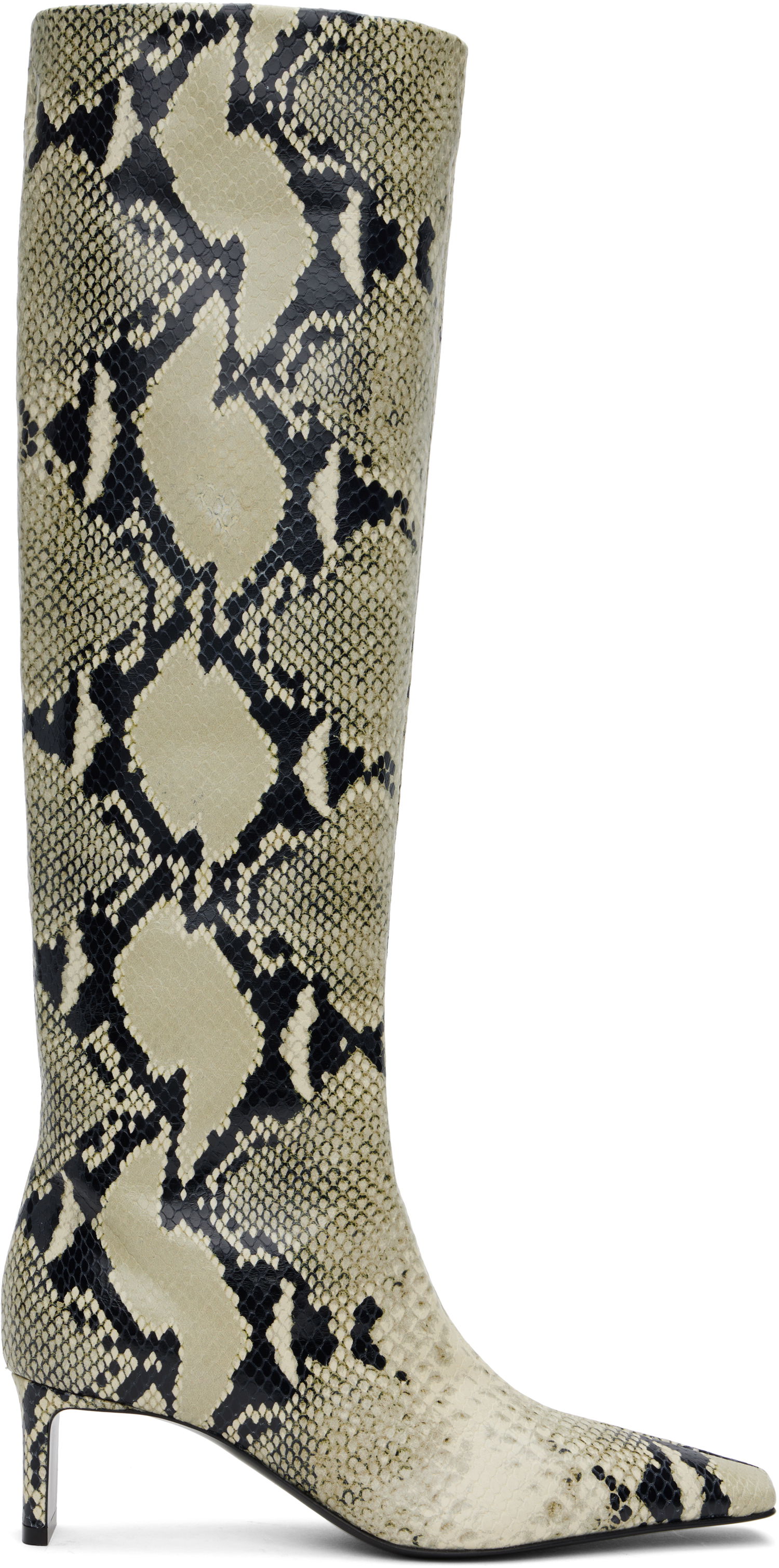 Superge in čevlji Khaite Snakeskin Patterned Knee-High Boots Bež | F1099-803, 0