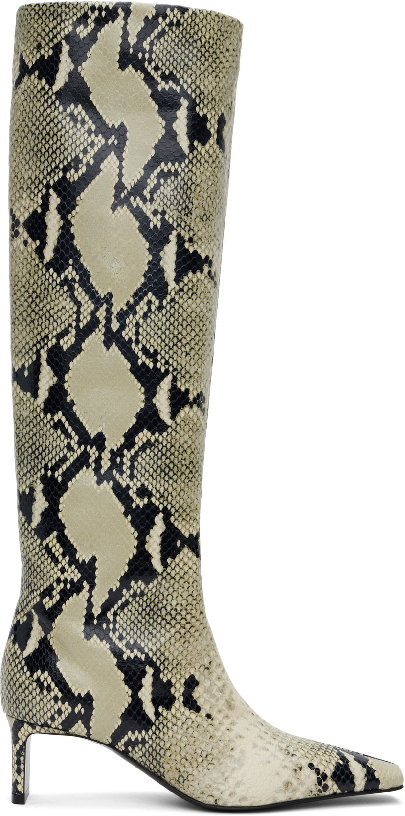 Superge in čevlji Khaite Snakeskin Patterned Knee-High Boots Bež | F1099-803