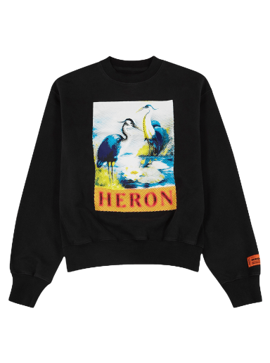 Pulover HERON PRESTON Halftone Heron Crewneck Črna | HMBA020F22JER0091046