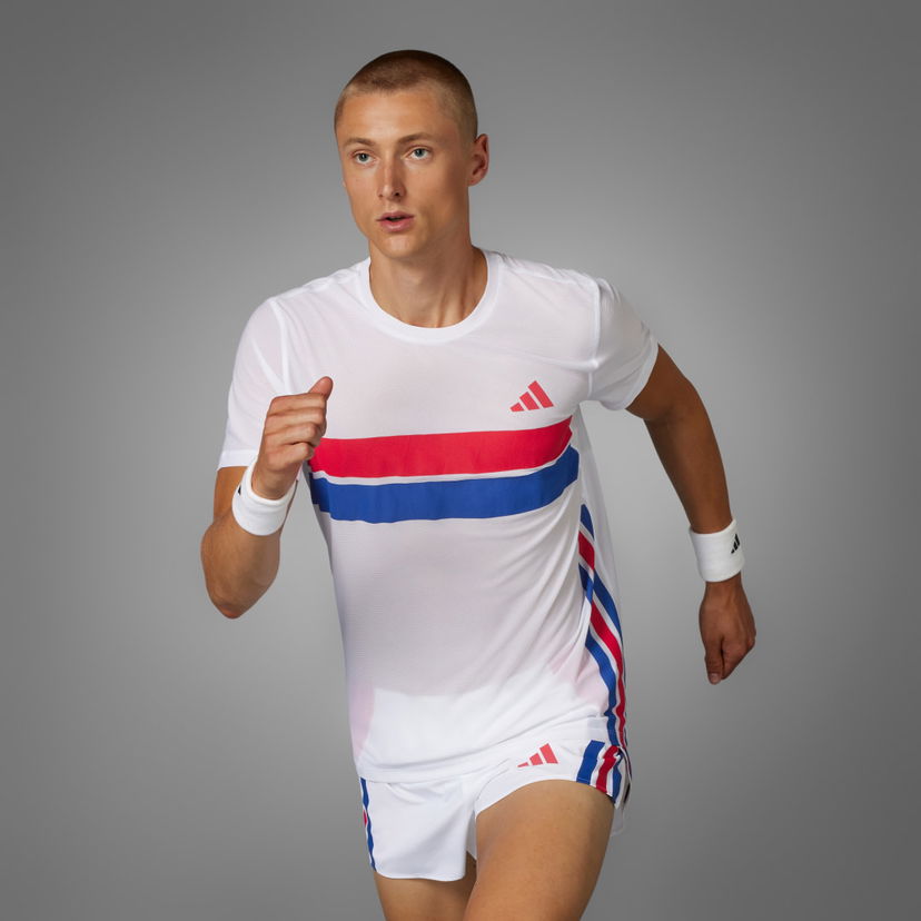 Majica adidas Performance Adizero Retro Running T-Shirt Bela | JD7315