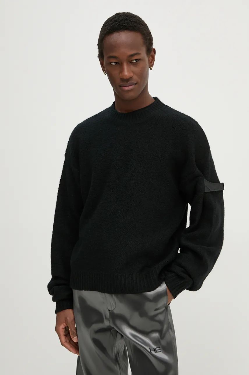 Pleteni pulover HELIOT EMIL Lightweight Wool Sweater Črna | AW24.M.07.067.BLK01, 1