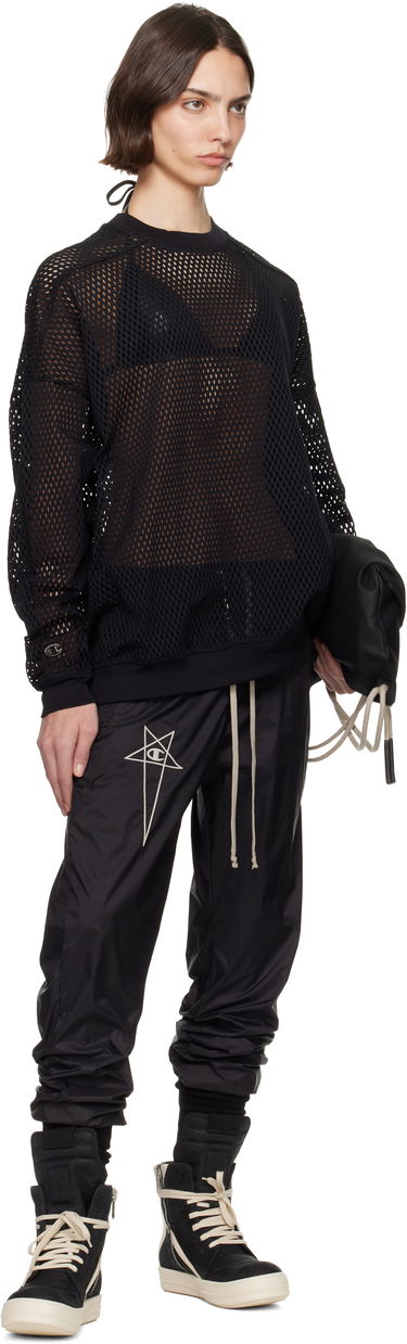 Pleteni pulover Rick Owens Rick Owens Champion Edition Jumbo Mesh Sweatshirt Črna | CW01E1670 CHONET, 3