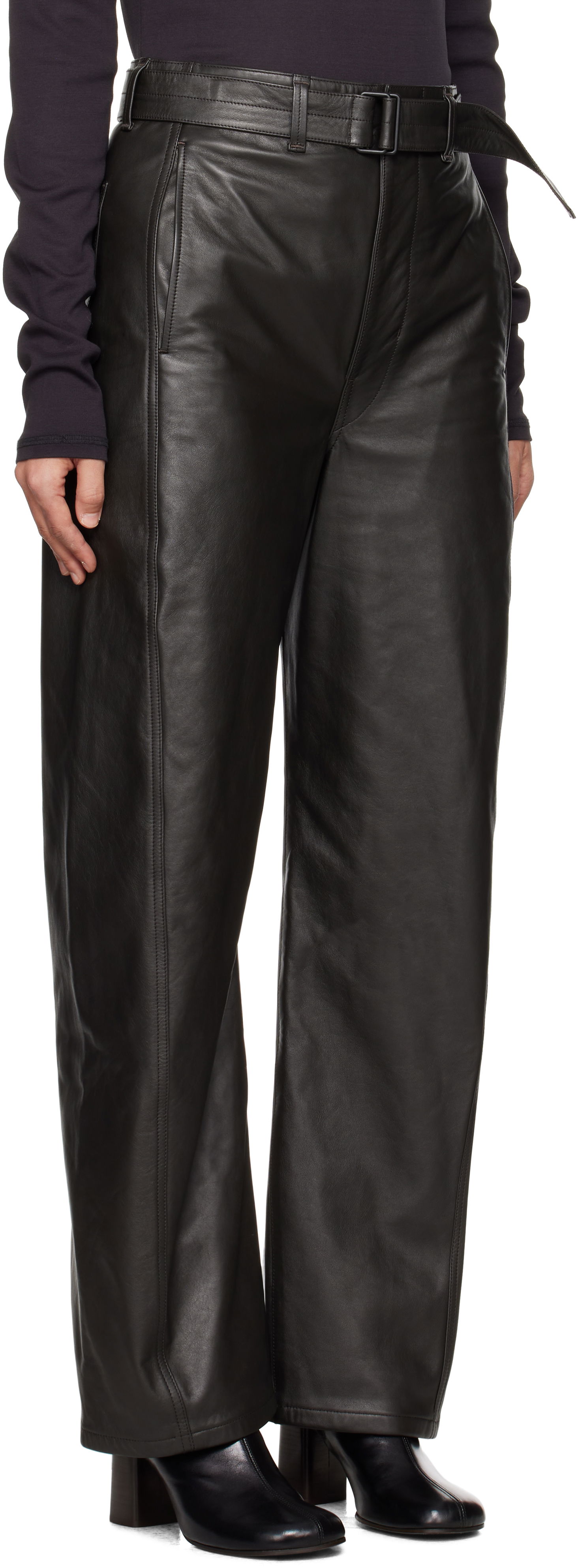 Hlače LEMAIRE Twisted Belted Pants Črna | PA1142 LL0095, 1