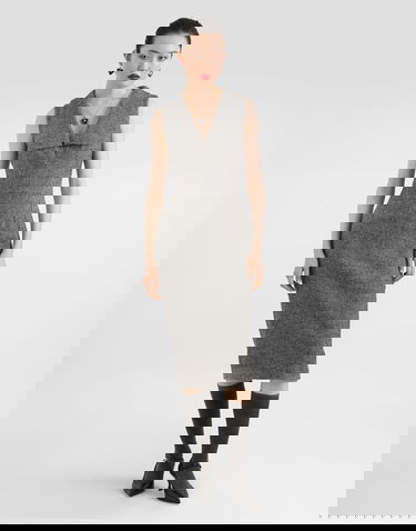 Obleke Dolce & Gabbana Dolce & Gabbana Dotted Wool Blend Midi Dress Siva | F6TVWTFMZATS8030, 1