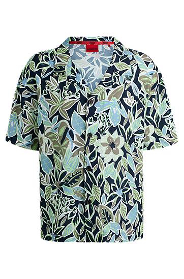 Srajce BOSS Relaxed Fit Floral Print Beach Shirt Mornarica | 50540065