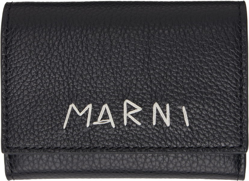 Denarnica Marni Marni Leather Key Holder Wallet Črna | PCMI0017U2 P6533
