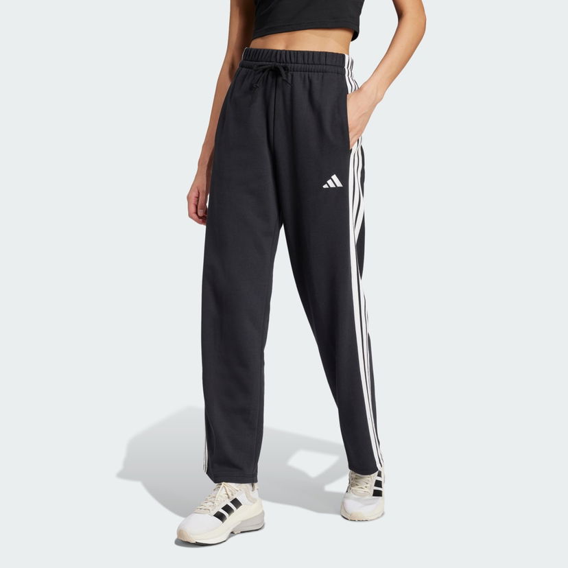 Trenirka adidas Performance Essentials 3-Stripes Open Hem French Terry Pants Črna | JW7182