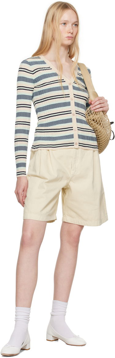 Pleteni pulover MAISON KITSUNÉ Maison Kitsuné Fine Rib Striped Cardigan Večbarvna | OW00505KT1122, 3