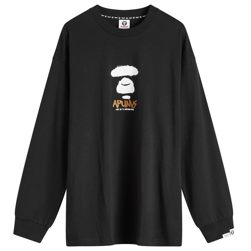 Majica AAPE by A Bathing Ape AAPE Graffiti Long Sleeve T-Shirt, Size Large Črna | AAPLTM1560XXNBKX