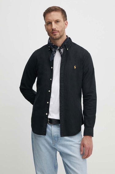Srajce Polo by Ralph Lauren Slim Fit Button-Down Collar Shirt Črna | 710767828, 0