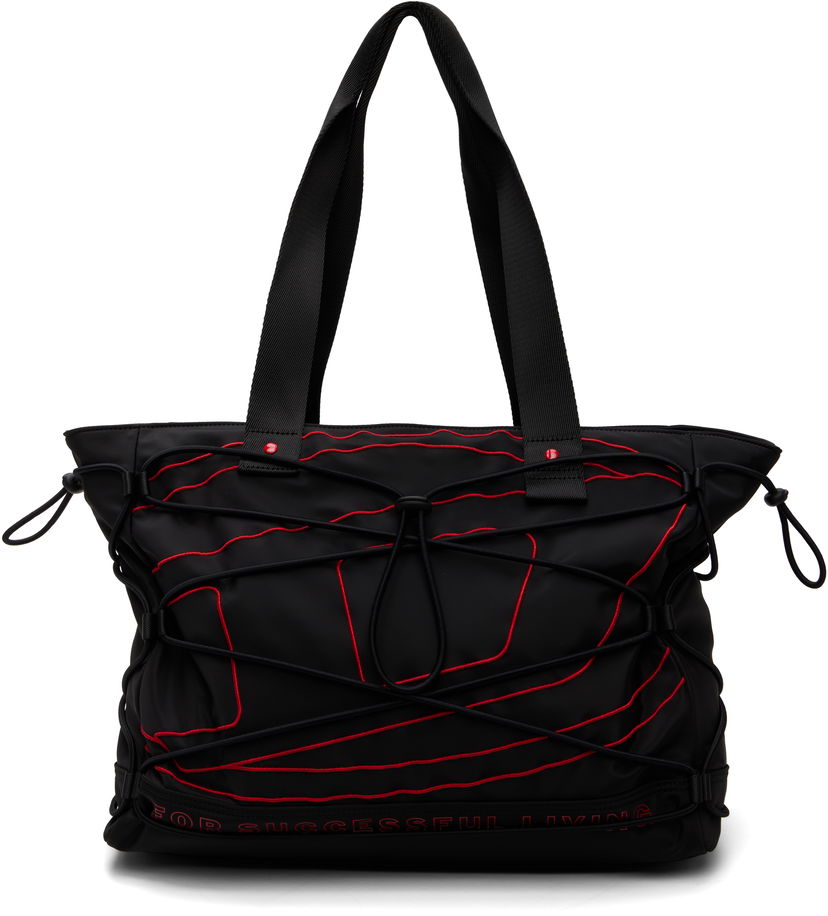 Tote bag Diesel Tech-D M X Tote Bag with Red Cord and Embroidered Detail Črna | X10410-P3914-T8013