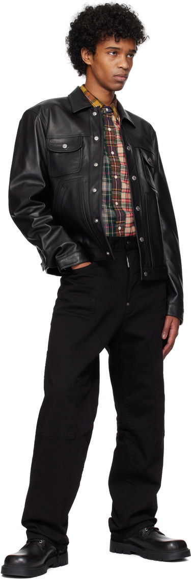 Jakna DSQUARED2 Dsquared2 Boxy Jean Leather Jacket Črna | S74AM1571_SY1491, 3