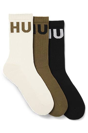 Nogavice BOSS Three-Pack Short Socks with Contrast Logos Večbarvna | 50531517