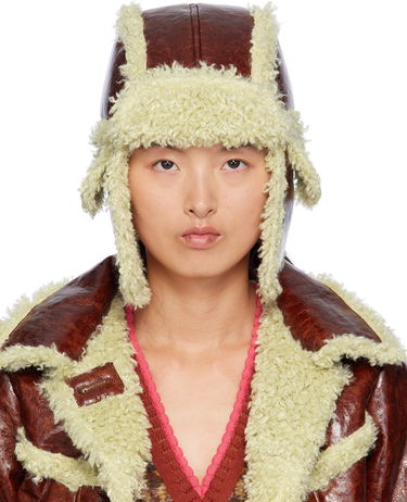 Jakna Anna Sui Anna Sui Curly Aviator Faux-Leather Hat Rjava | 824A90, 0