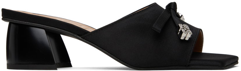 Oblačila GANNI GANNI Butterfly Bow Satin Mules Črna | S2267