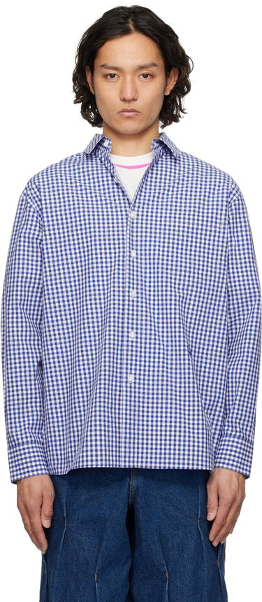 Srajce ADER ERROR ADER error Sig; TRS Tag 03 Gingham Shirt Modra | BO42FYSH0102BL, 0