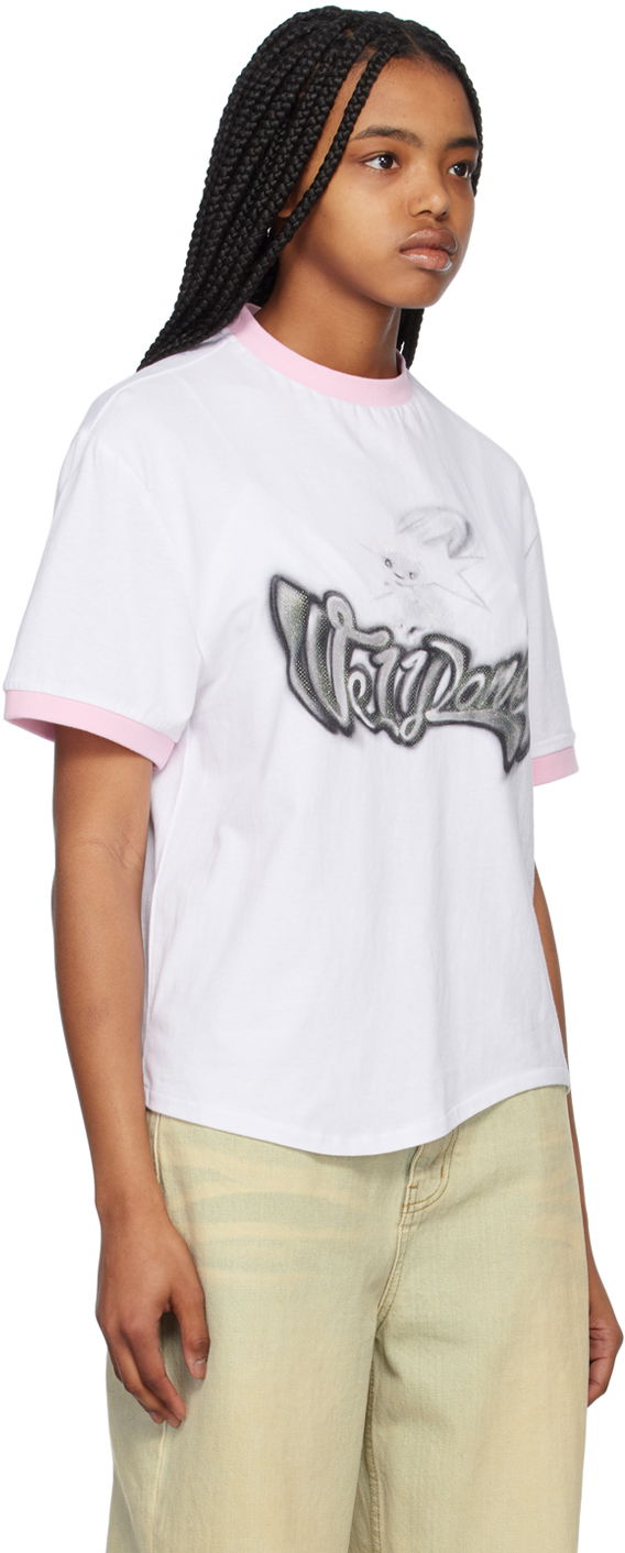 Majica We11done We11done Crewneck T-Shirt with Rabbit Print Bela | WD-TT1-23-736-U-PK, 1
