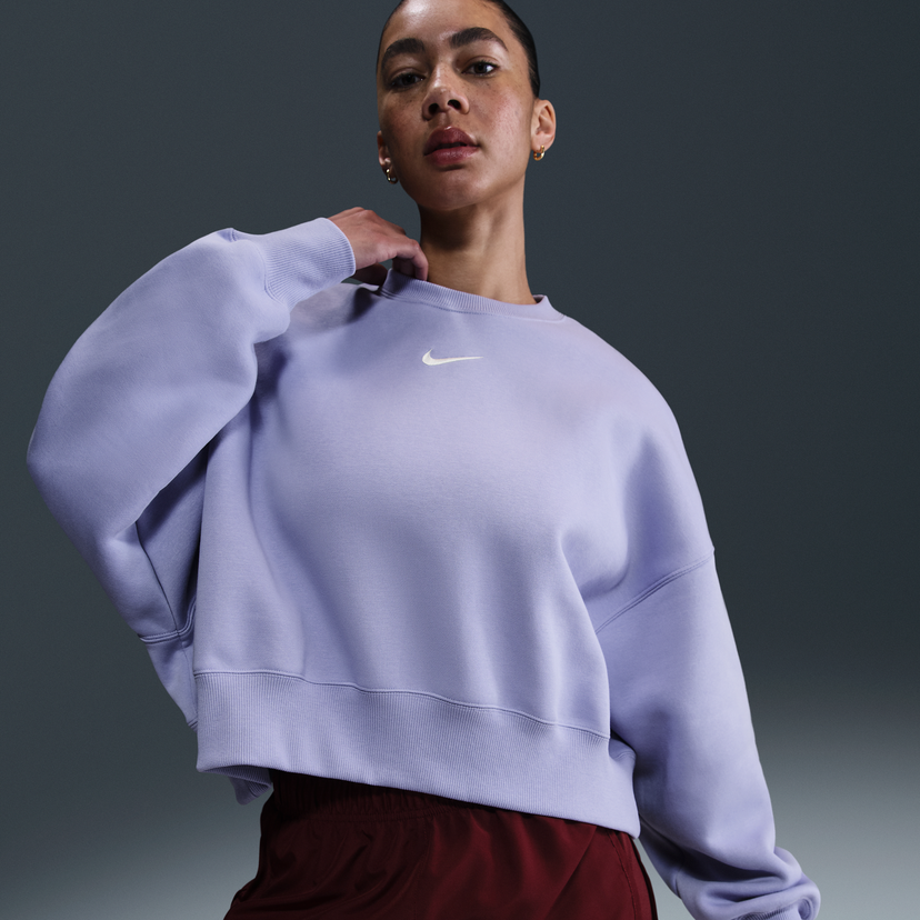 Pleteni pulover Nike Sportswear Phoenix Fleece Crewneck Sweatshirt Lila | DQ5761-533