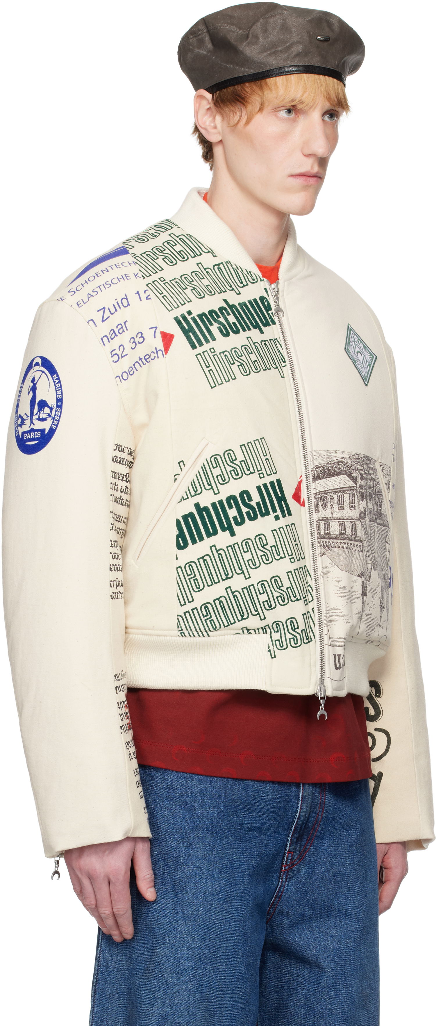 Bomber jakna Marine Serre Serre Regenerated Print Bomber Jacket Bela | UJA062A UWOV0009, 1