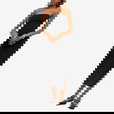 Obleke Miaou Miaou Lila Strapless Sheer Mesh Midi Dress, Size Large Črna | 5025PM3BLK, 4