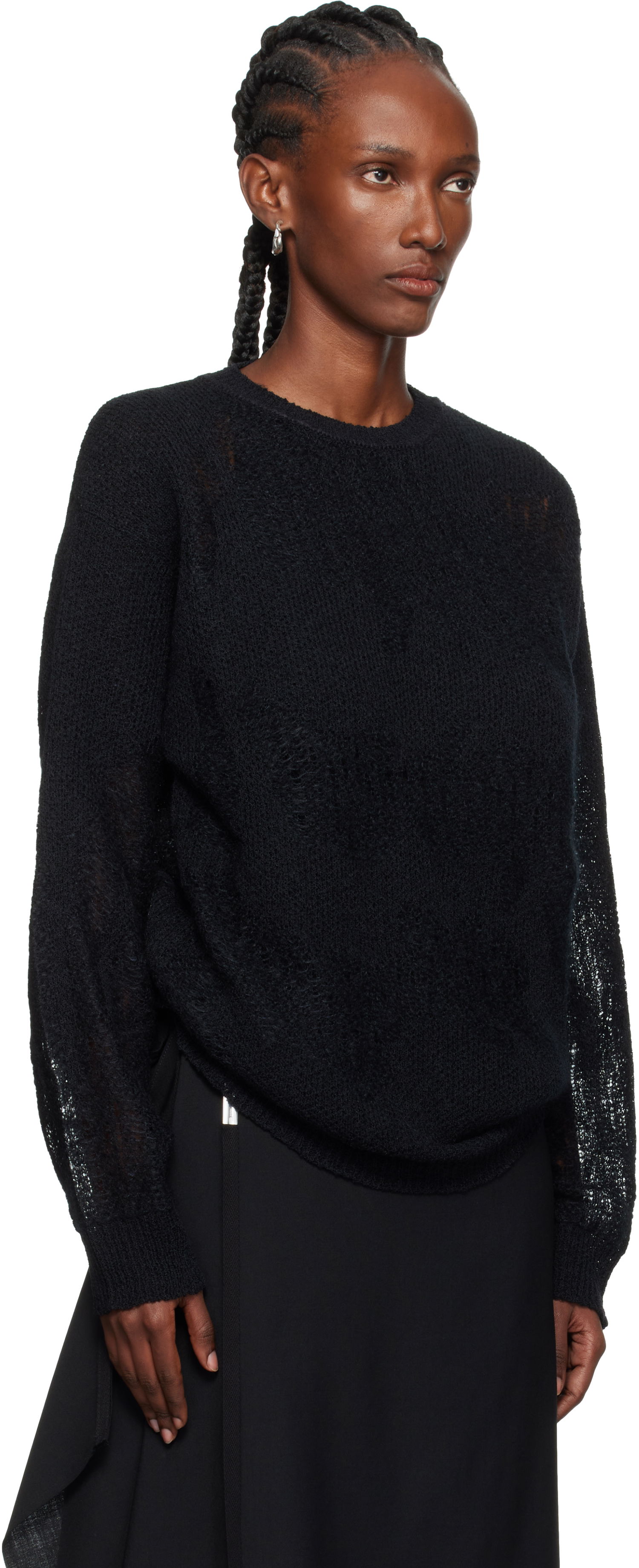 Pleteni pulover Ann Demeulemeester Ann Demeulemeester Lalla Oversize Sweater Črna | 2520-W-KN39-KN070-099, 1