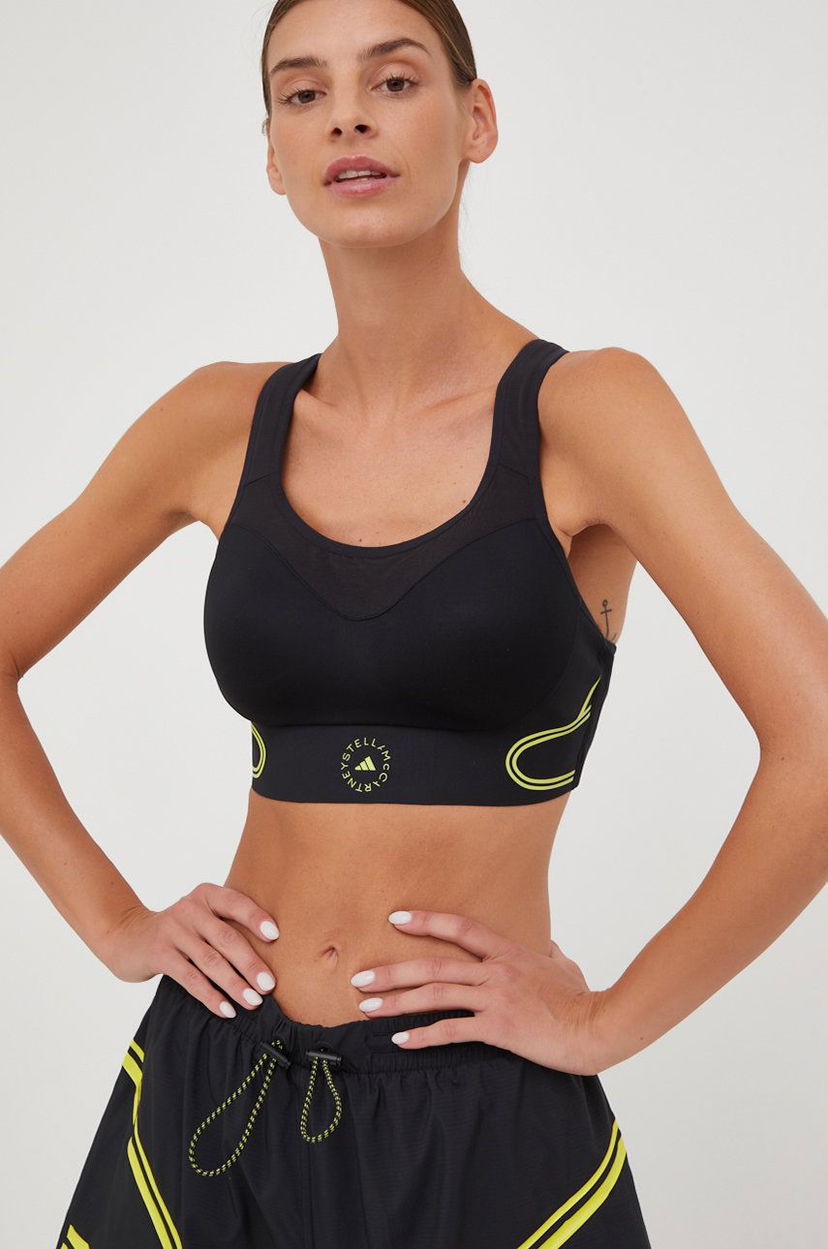 Modrček adidas Originals adidas by Stella McCartney Truepace Sports Bra Črna | HG6856
