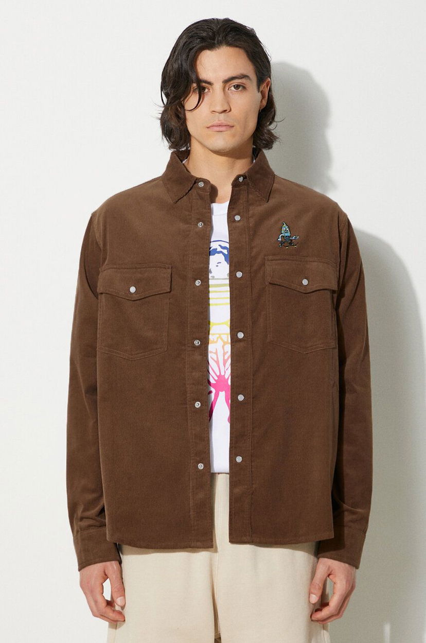Srajce BBC IceCream ICECREAM Needle Cord Shirt, Regular Fit Rjava | IC24221