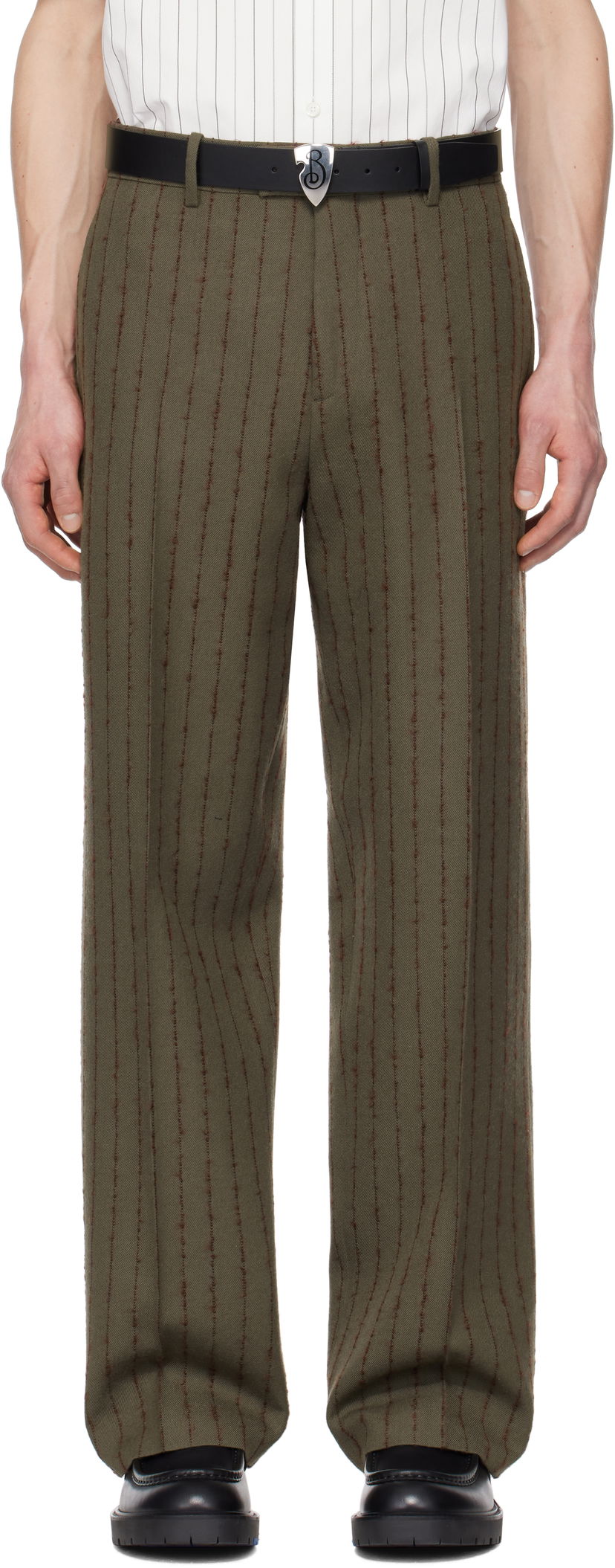 Hlače Burberry Burberry Pinstripe Tailored Trousers Zelena | 8103516