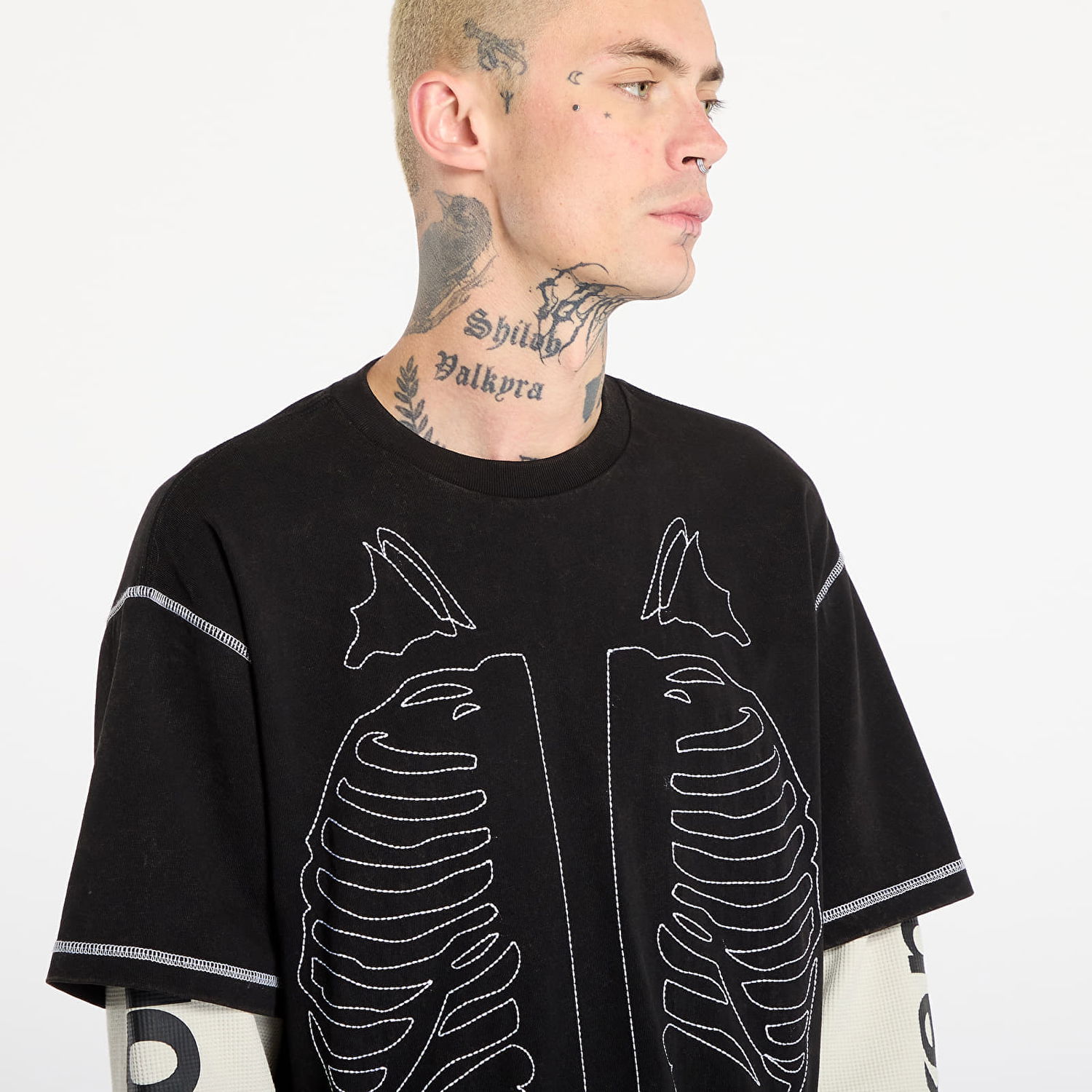 Majica Awake NY Awake NY Vanson Bones Waffle T-Shirt Črna | AWK-FW25-TP008-BLK, 1