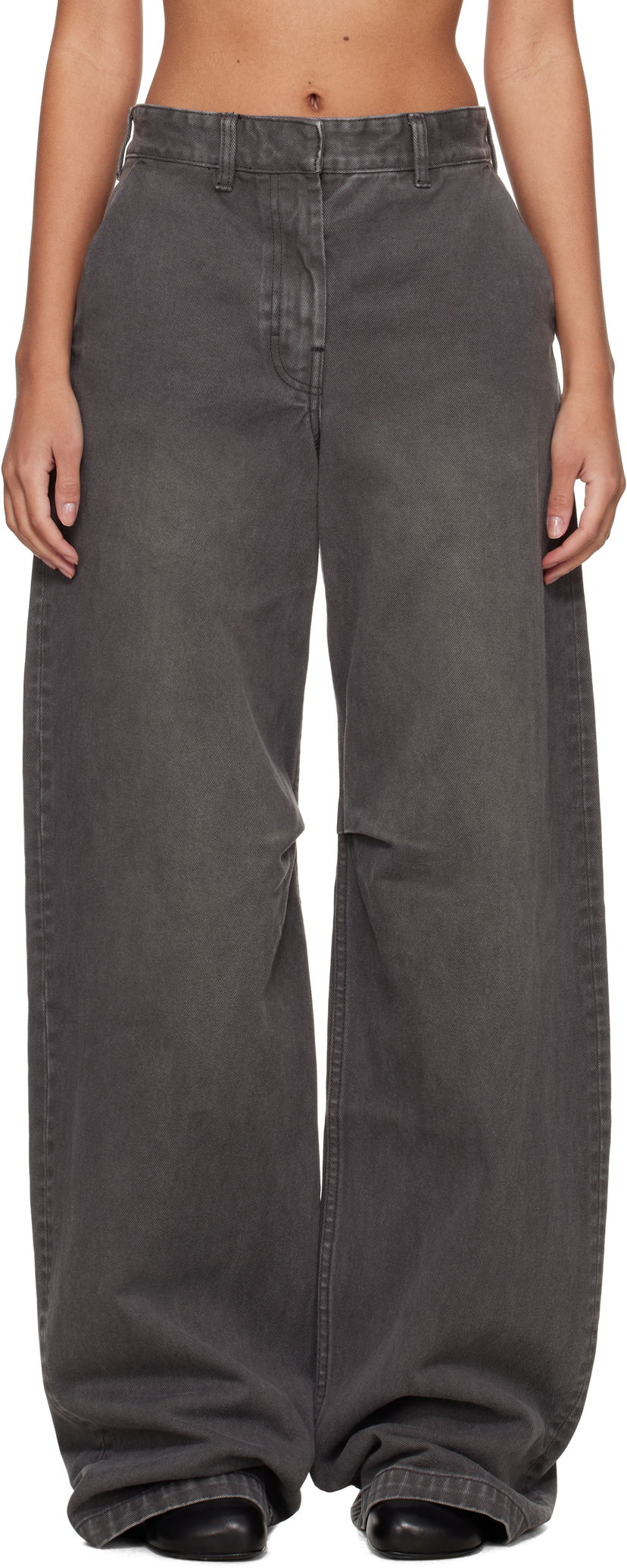 Hlače Entire Studios Entire Studios Dem Wide-Leg Jeans Siva | ES2318SL