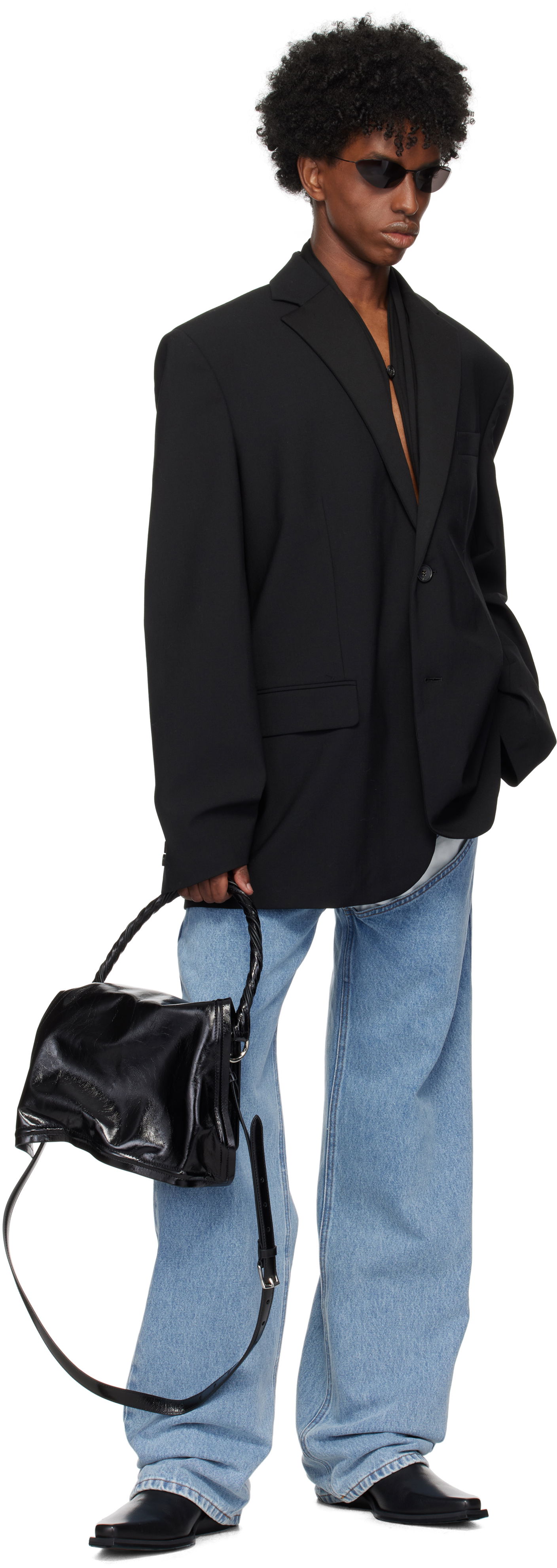 Torba za čez ramo Y/PROJECT Mini Wire Shoulder Bag Črna | 620BA007, 0