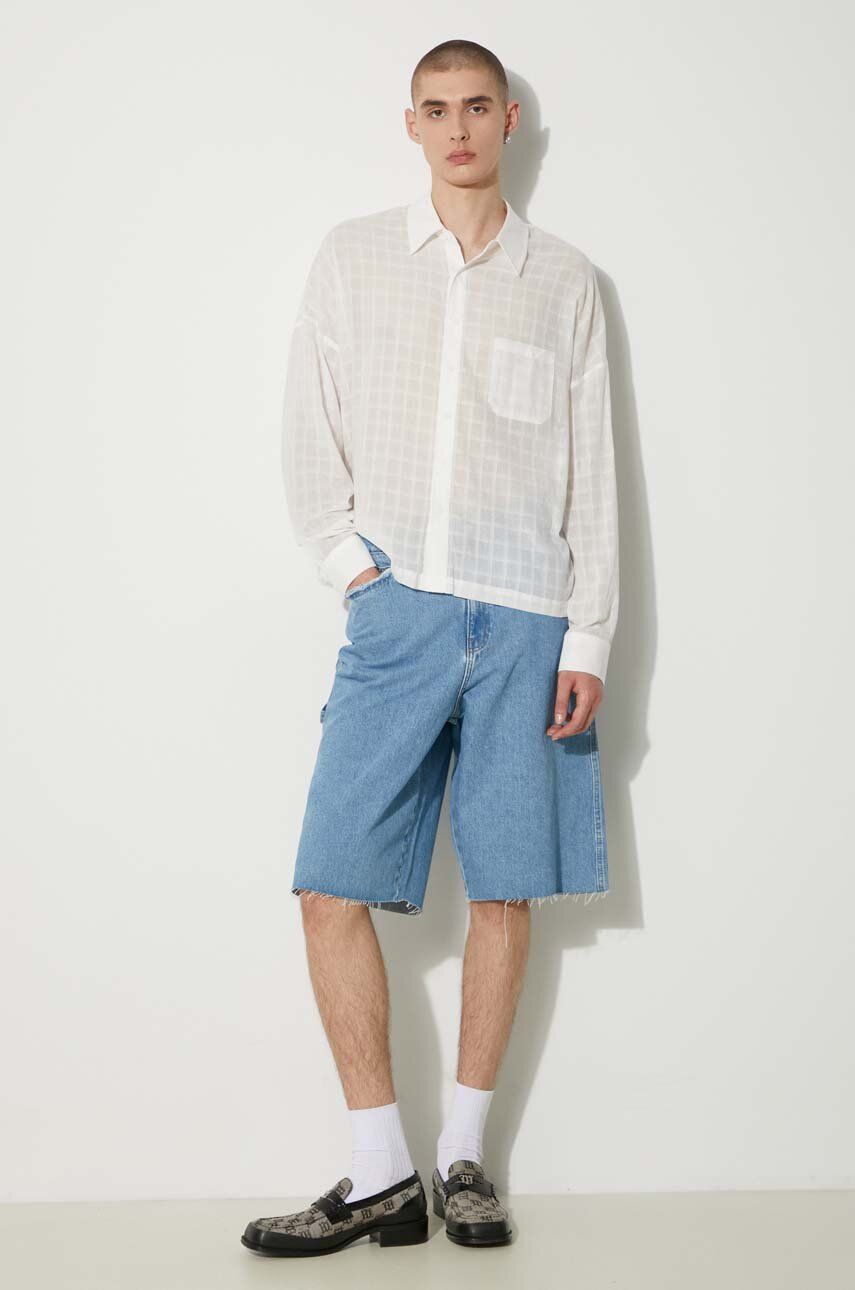 Srajce Stampd STAMPD Cropped Oversized Buttondown Shirt Bela | SLA.M3320BD.WHT, 1