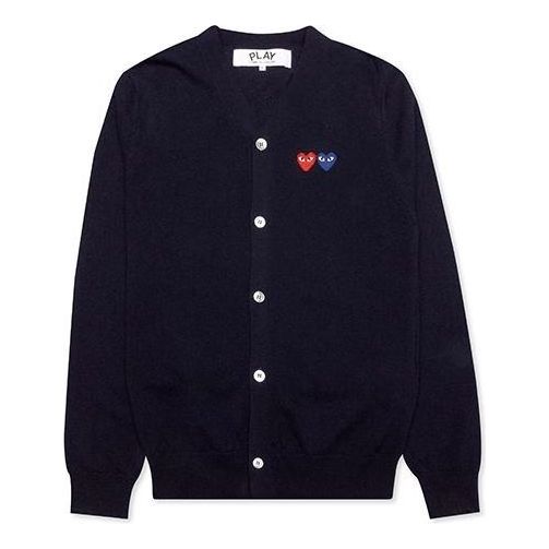 Pleteni pulover Comme des Garçons Play Double Emblem Cardigan Modra | AZ-N058-051-2