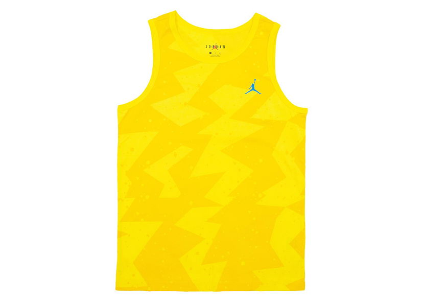 Majica brez rokavov Jordan Nike Jordan Printed Poolside Tank Top Amarillo Rumena | CJ6230-728