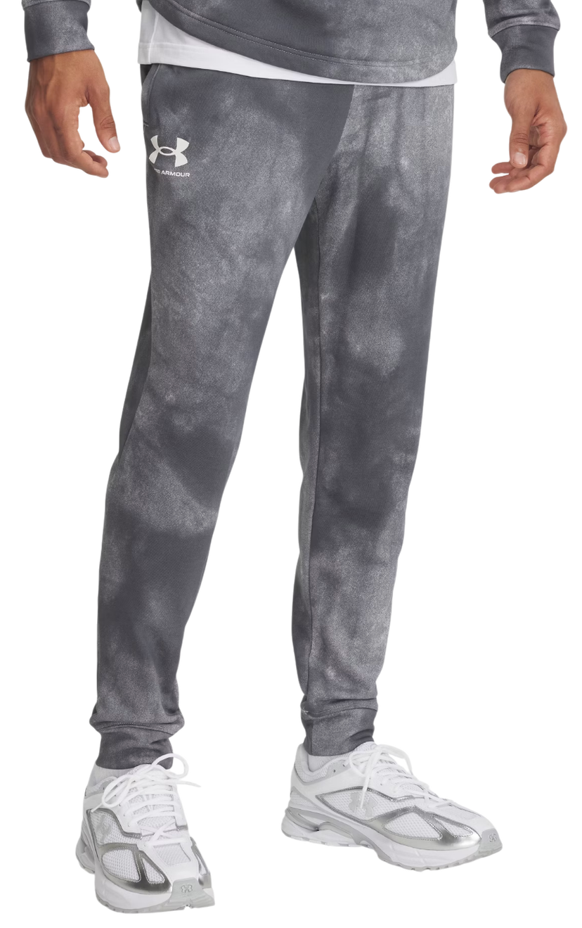 Trenirka Under Armour Rival Terry AOP Joggers Siva | 1390143-025