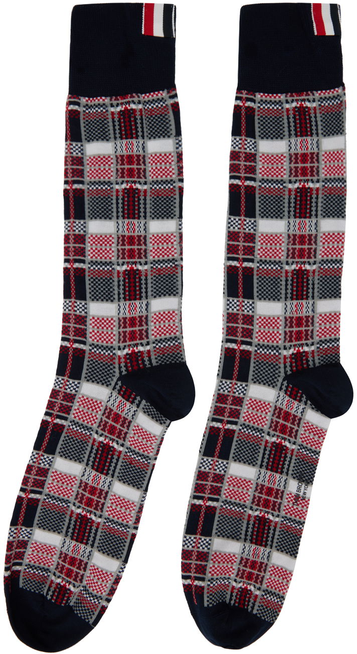 Nogavice Thom Browne Thom Browne Check Socks Večbarvna | MAS155A-Y3012, 1