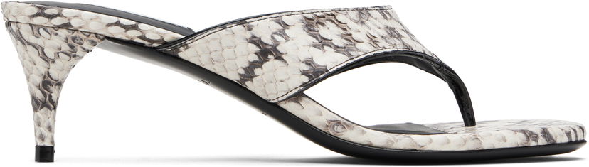 Superge in čevlji Alaïa ALAÏA Thong Elaphe Leather Mule Sandals Bela | AA3S132CK326