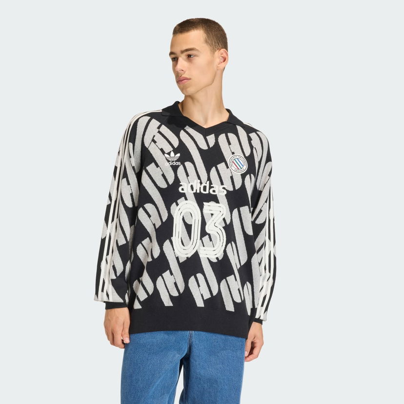 Pleteni pulover adidas Performance Adicolor Blokecore Knit Sweater Črna | KQ5083